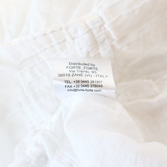Forte Forte Italy White Cotton Button Front Camisole Boho Lace Trim Top III / L - Picture 5 of 6